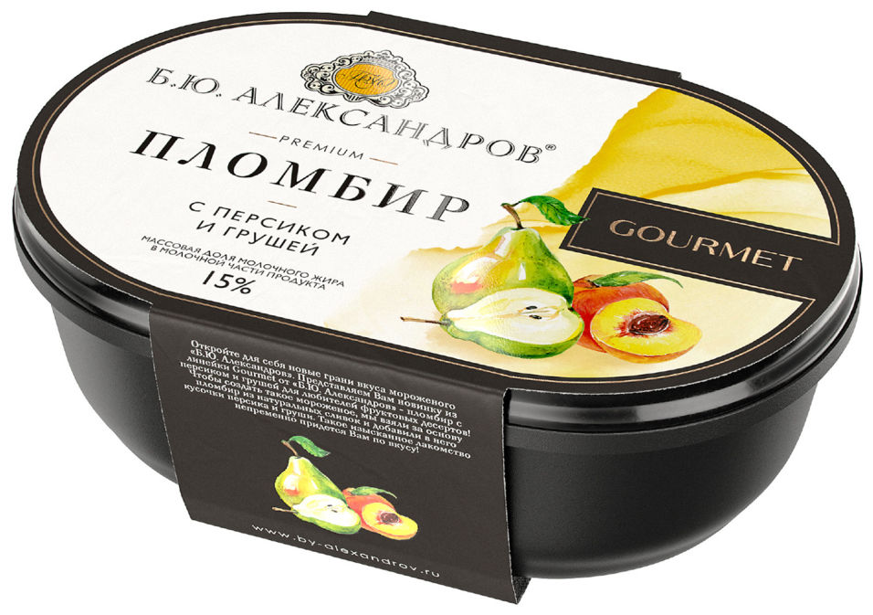 

Мороженое Б.Ю.Александров Пломбир Персик-груша 450 г