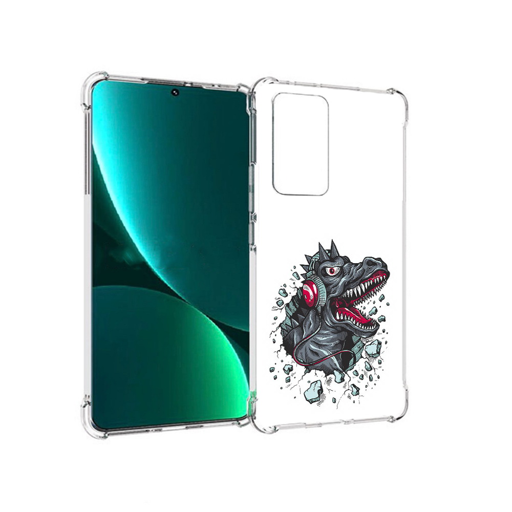 

Чехол MyPads Tocco для Xiaomi 12 Pro Нарисованный динозавр в наушниках (PT226953.293.124), Прозрачный, Tocco