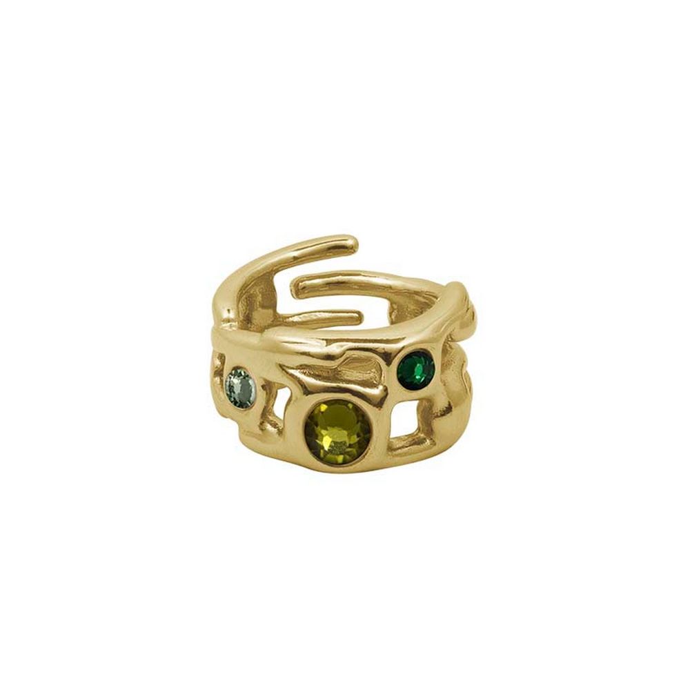 

Кольцо из бижутерного сплава с swarovski р.17.5 Ciclon CN-220512-зел, CN-220512-зел