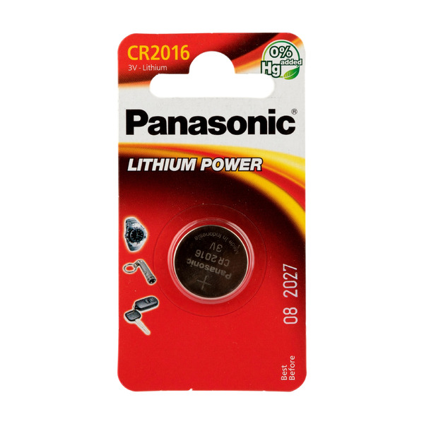 Батарейка Panasonic Lithium Power CR2016, 3 В BL1 батарейка cr2016 3v таблетка пульт сигнализации ключ блистер 1шт lithium power panaso