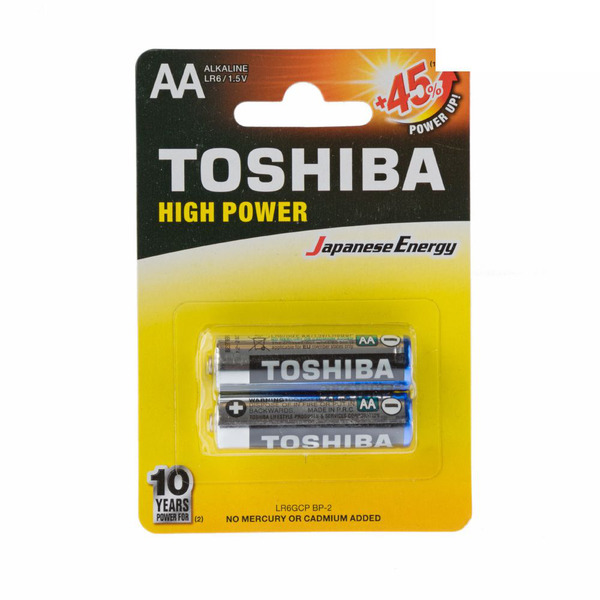 Батарейка TOSHIBA Alkaline / 1.5 В / AA (LR6) 2 штуки в блистере