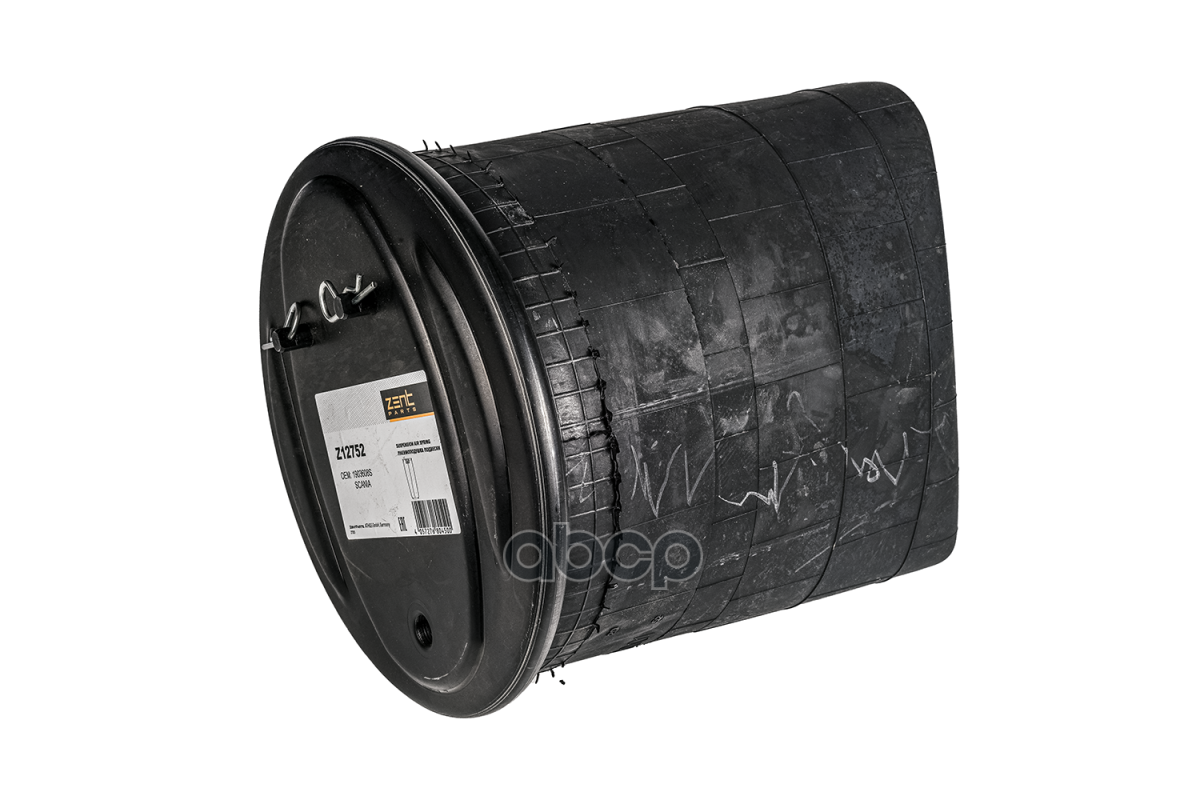 

ZENTPARTS Z12752 пневмоподушка без стакана верх: 2шп. 1отв-шт.M16x1.5 низ: 1отв-шт.M16 Sca