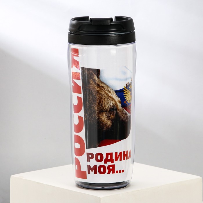 фото Термостакан с бумажной вставкой «россия родина моя, медведь», 350 мл svoboda voli