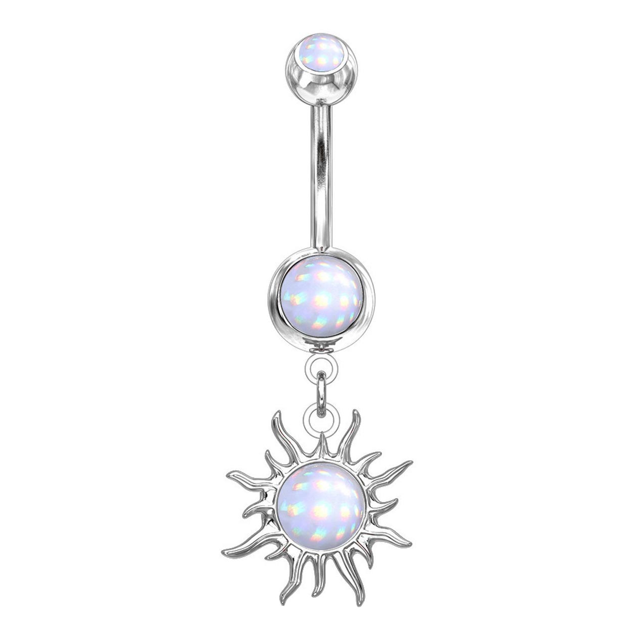 Пирсинг из стали с опалом искусственным Spikes NSQ-5060-C