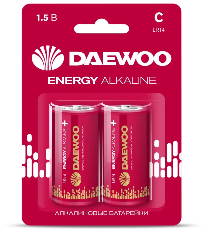 фото Батарейки алкалиновые daewoo energy alkaline c lr14ea-2b 2шт