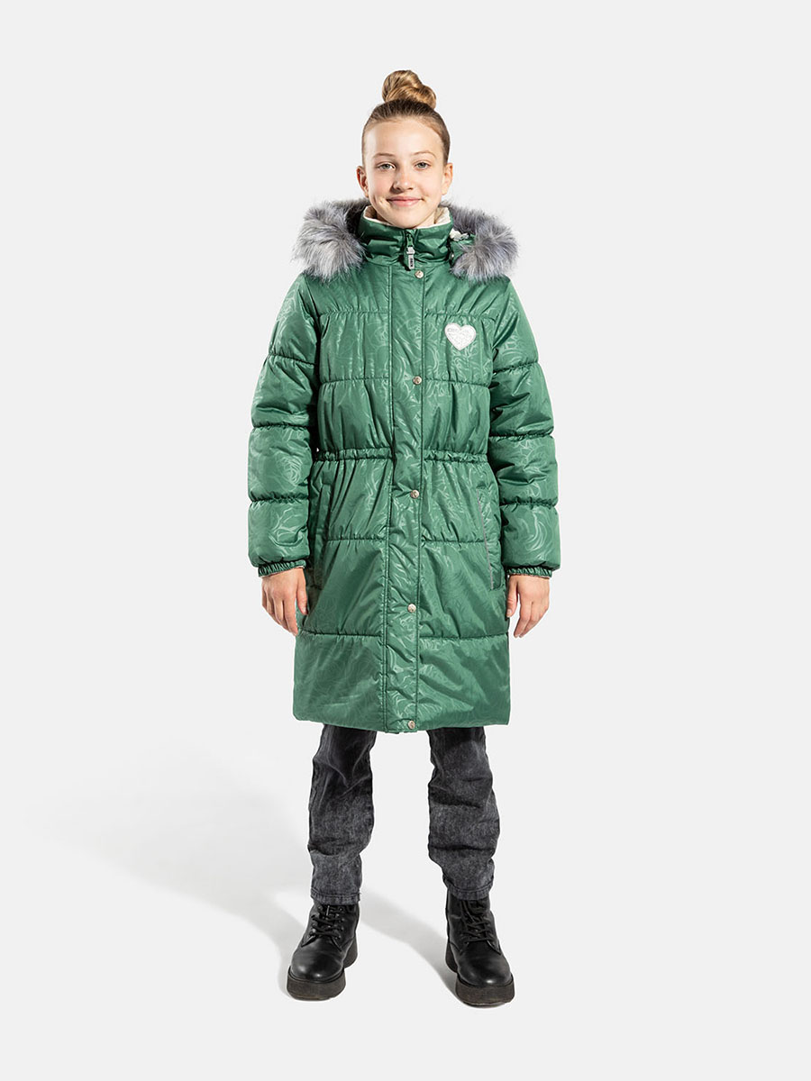 

Пальто детское KISU W23-20401J, 10123, 134, Зеленый, W23-20401J