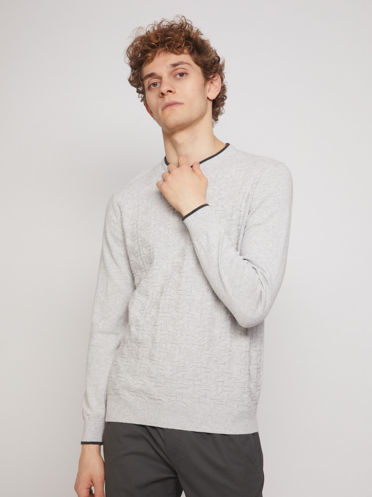 

Джемпер мужской 011336101073 Zolla серый XL, 011336101073