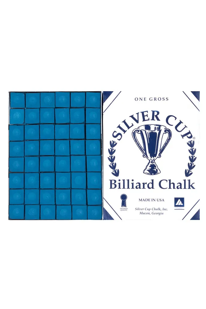 Мел для бильярда Silver Cup Billiard Chalk Blue синий, набор из 144 штук