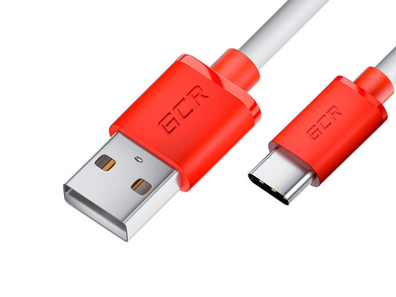 фото Аксессуар gcr usb - type-c 1.5m white-red gcr-53237