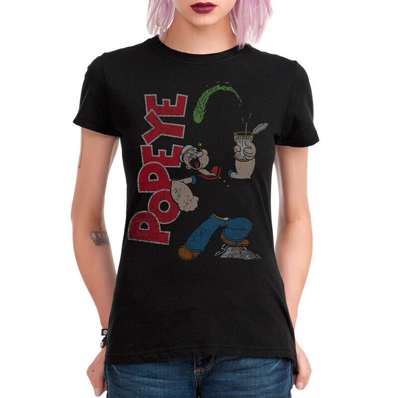 

Футболка женская Dream Shirts Моряк Попай Женская 10007301 черная 2XL, Моряк Попай Женская 10007301
