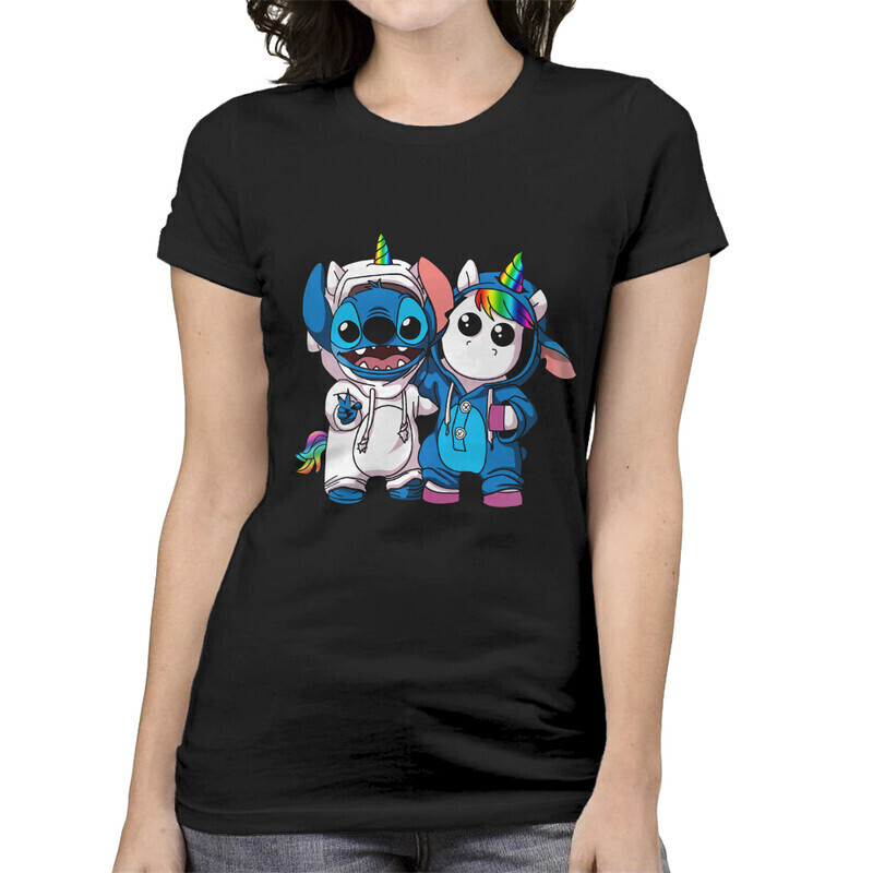 

Футболка женская Dream Shirts Стич и Единорог Женская 10007311 черная M, Стич и Единорог Женская 10007311