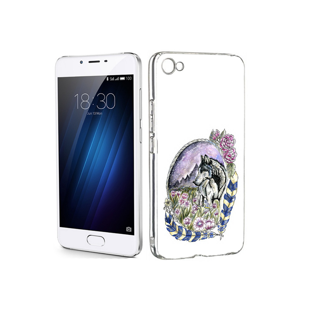 

Чехол MyPads Tocco для Meizu U20 нарисованный волк в цветах с перьями (PT50622.85.509), Прозрачный, Tocco