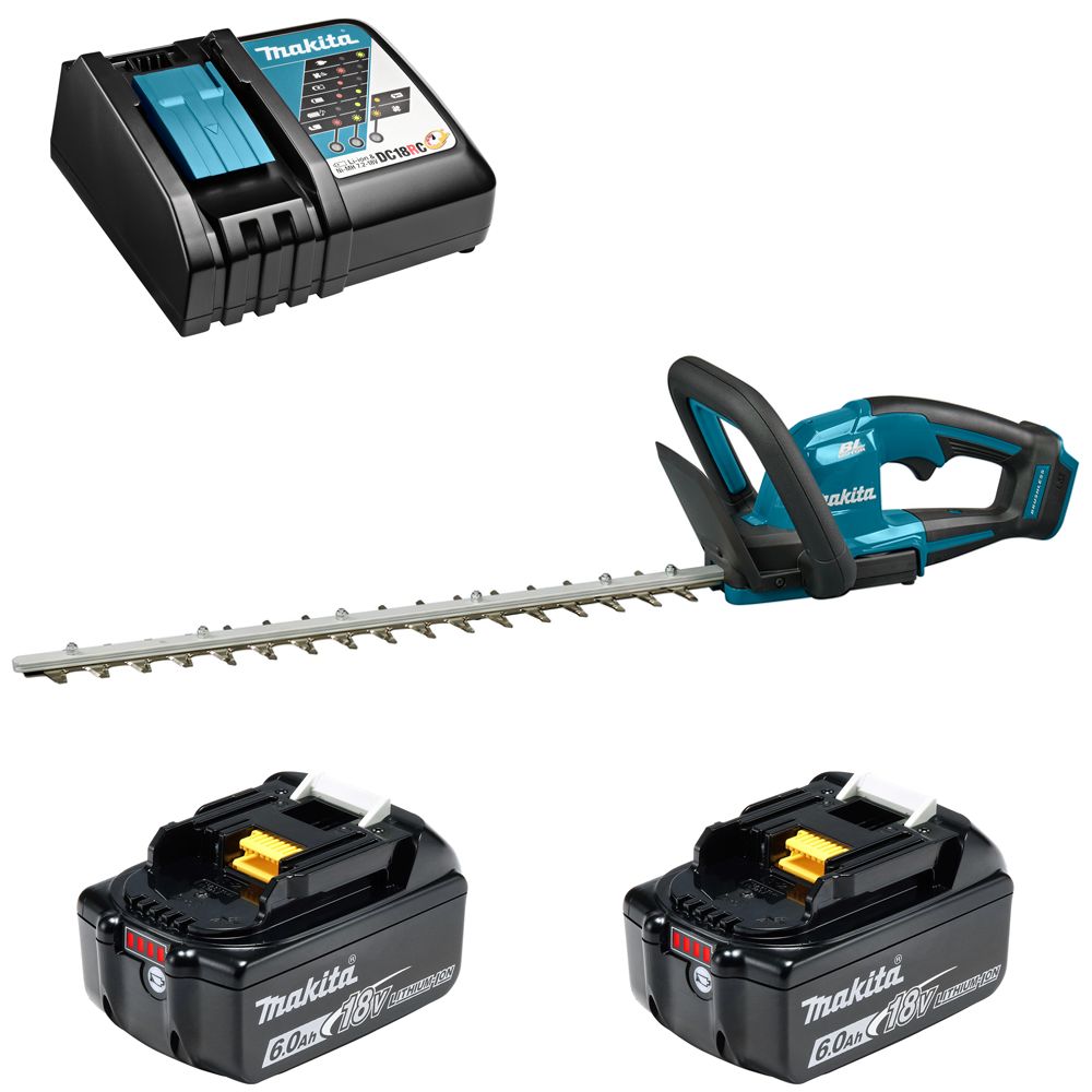 

Кусторез аккумуляторный Makita DUH506RGE 50см 18В Li-Ion 2х6Ач и з/у, DUH506RGE