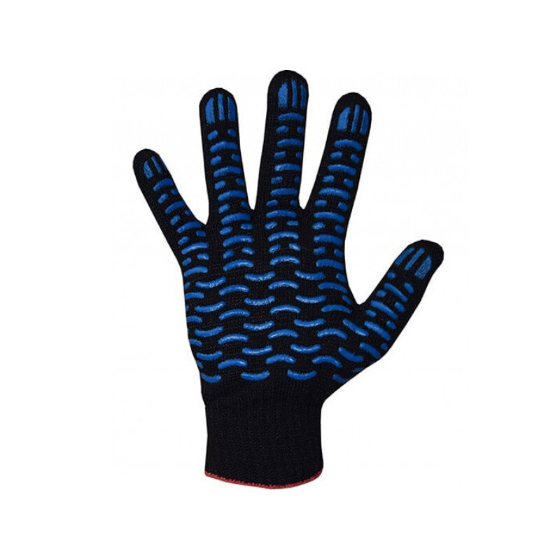 Перчатки SBX х/б с ПВХ 4 нити (10 класс), черные, 10 шт рабочие перчатки truper