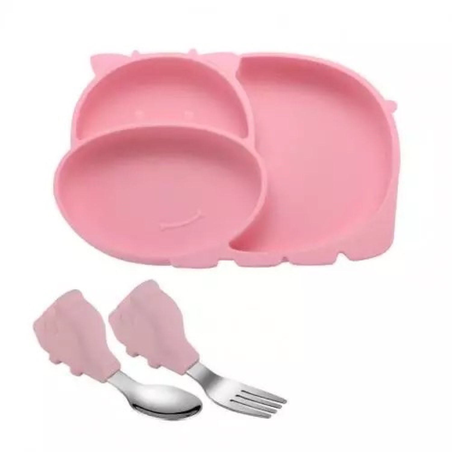Набор для кормления Play Kid 233-тарелка-бегемот-розовый