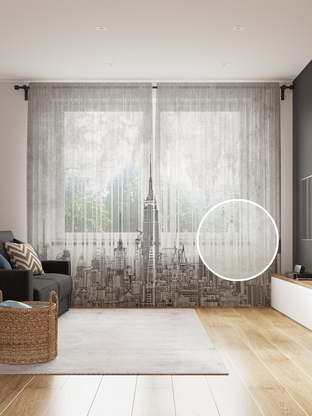 

Фототюль JoyArty "Растущие небоскребы", 145x265см, 2 полотна, лента, 50 крючков, Растущие небоскребы