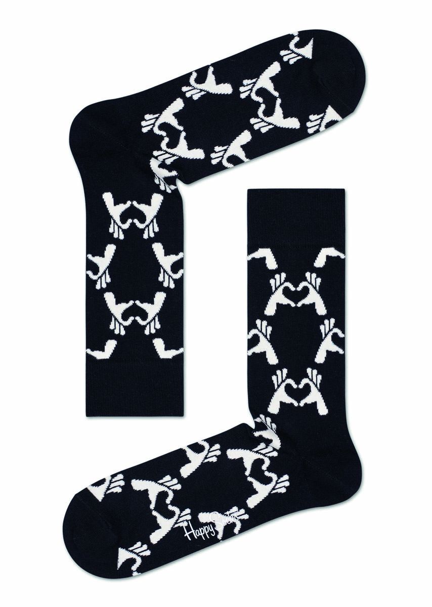 

Носки унисекс Happy socks LOV01 черные 29, Черный, LOV01