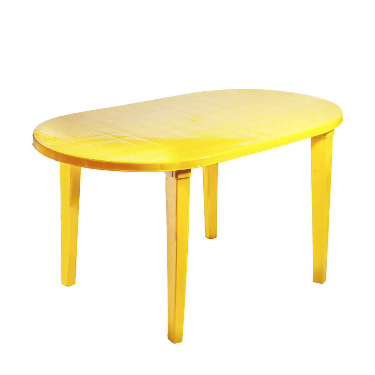 Стол для дачи обеденный Стандарт пластик 217537 желтый 140х80х71 см