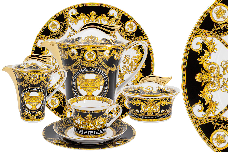 Чайный сервиз Royal Crown Монплезир костяной фарфор 40 предметов RC9-40TS-666B