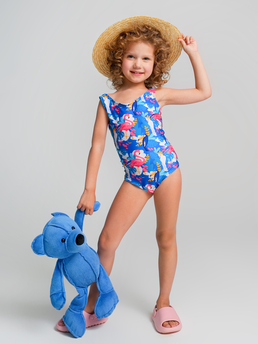 

Купальник слитный для девочек КотМарКот 3221196 Цв. синий р-р. 128, 3221196