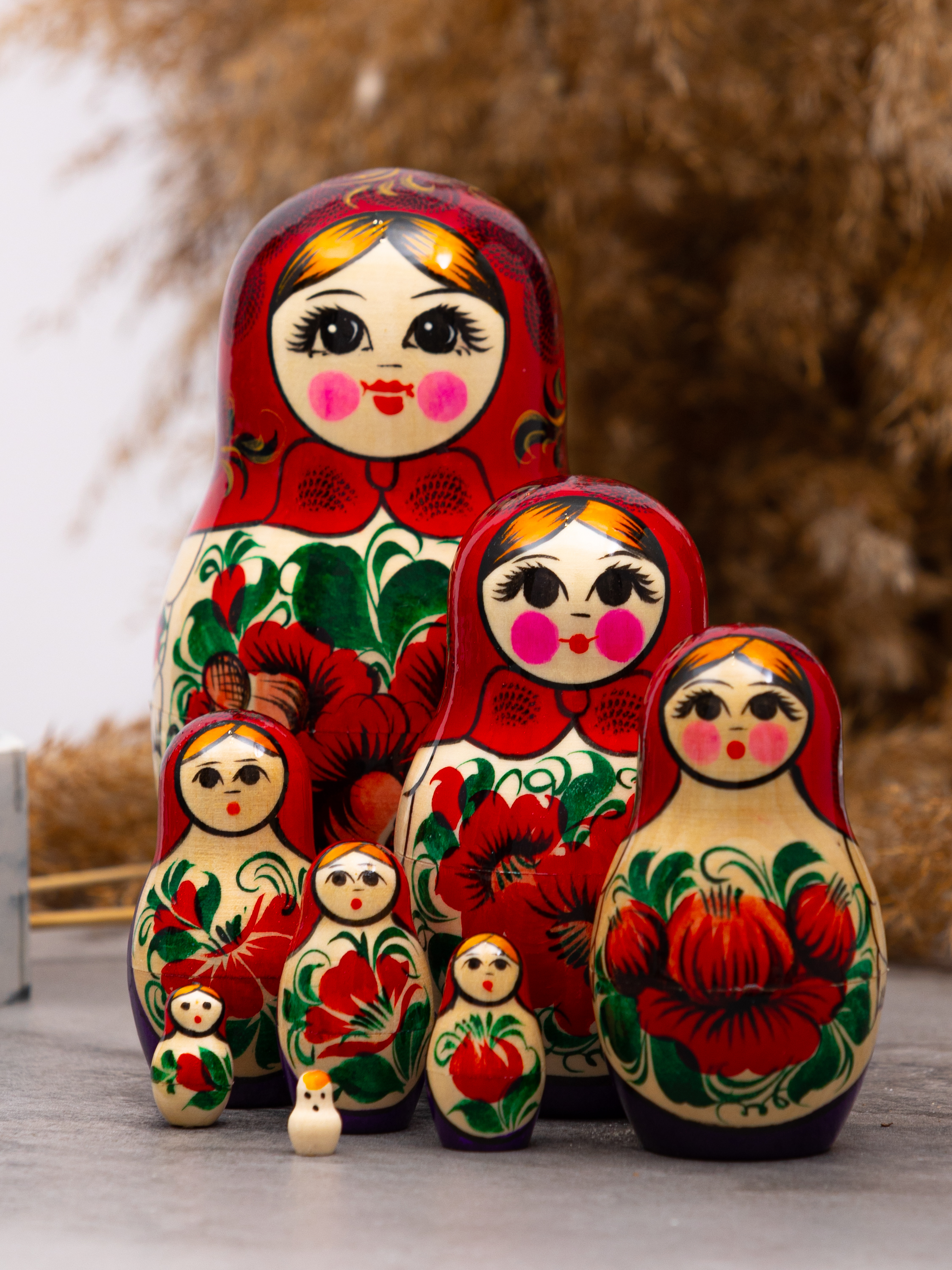 

Матрешка ЗАО Вятский сувенир из дерева сувенирная расписная 8 предметов 15см, НХП-КС