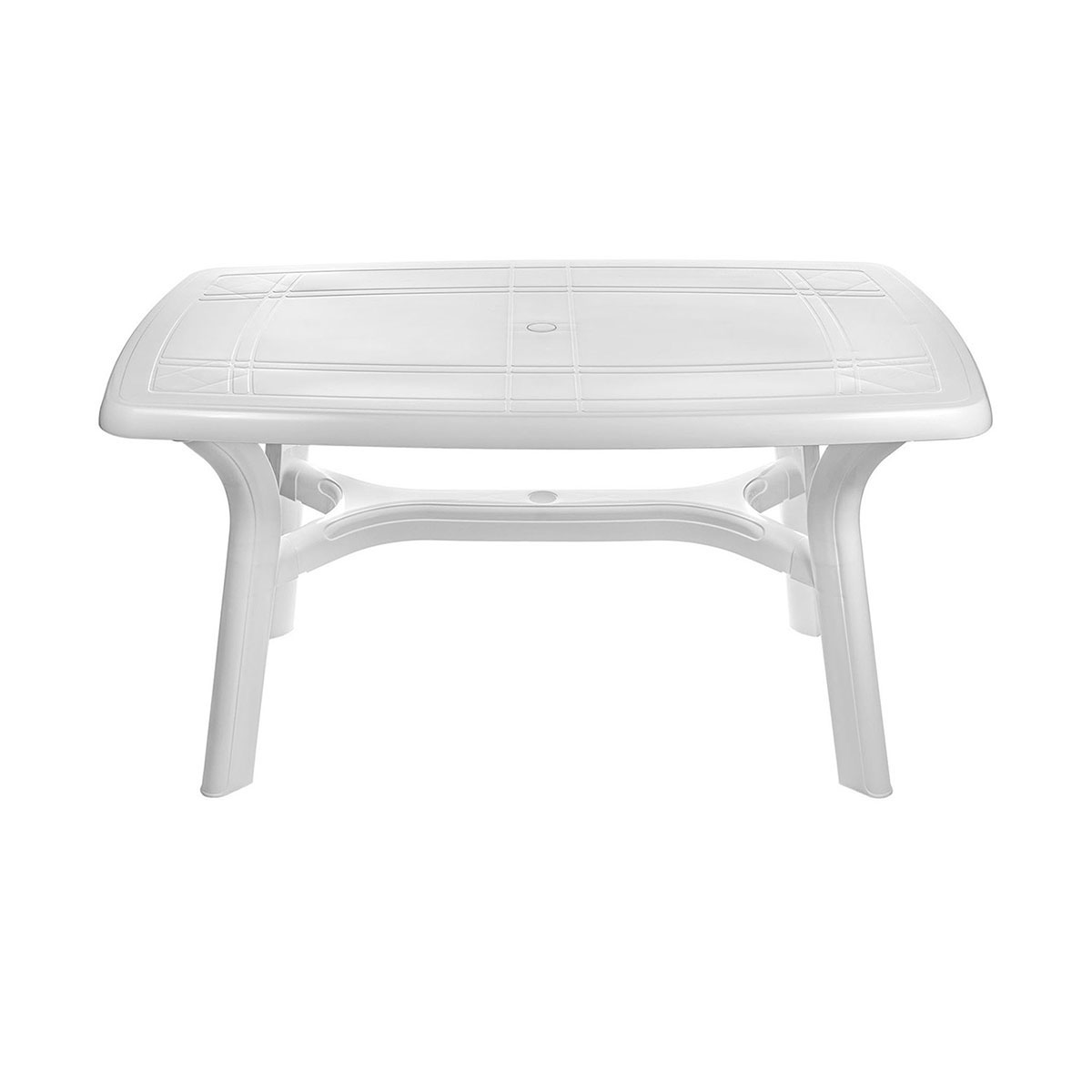 Стол для дачи обеденный Стандарт пластик Премиум 217545 белый 140х85х72,8 см