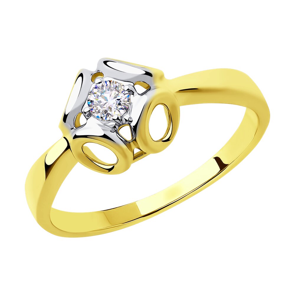 

Кольцо из золота р. , Diamant 53-110-00510-1, фианит, 53-110-00510-1