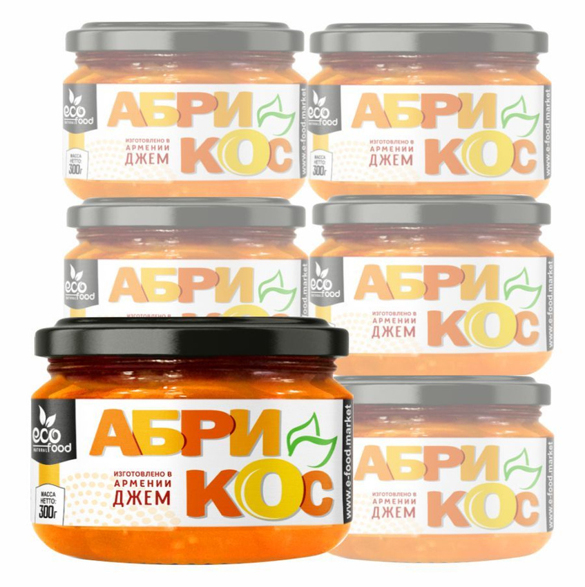 

Джем ECOFOOD из абрикоса, 6 шт х 300 г