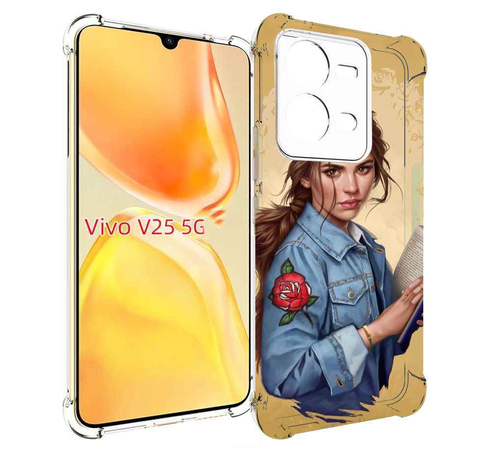 

Чехол MyPads девушка-в-бежевом-фоне для Vivo V25 5G / V25e, Прозрачный, Tocco