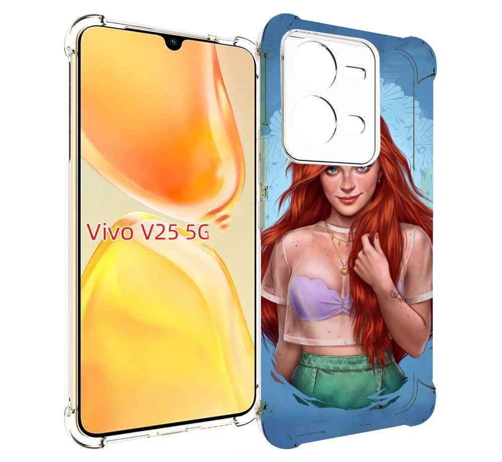 

Чехол MyPads девушка-в-голубом-фоне женский для Vivo V25 5G / V25e, Прозрачный, Tocco