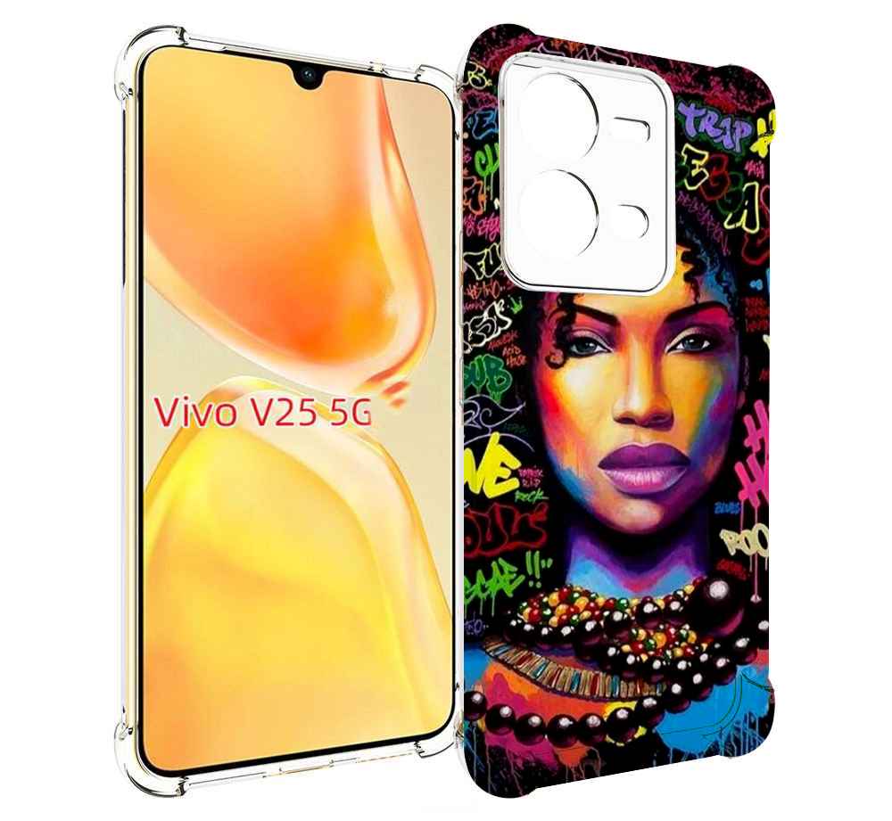 

Чехол MyPads девушка-в-граффити женский для Vivo V25 5G / V25e, Прозрачный, Tocco