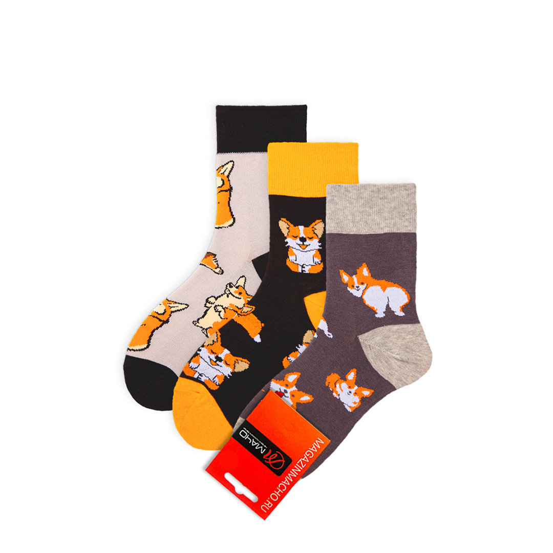 Комплект носков унисекс Мачо корги22 разноцветных 39-41