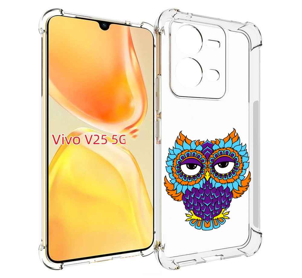 

Чехол MyPads Цветная сова для Vivo V25 5G / V25e, Прозрачный, Tocco