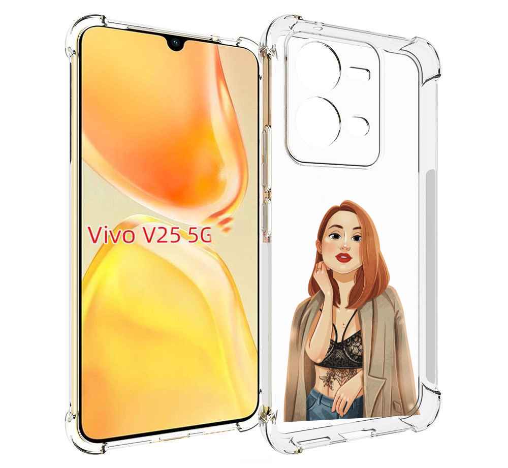 

Чехол MyPads девушка-в-кружевном-2 для Vivo V25 5G / V25e, Прозрачный, Tocco