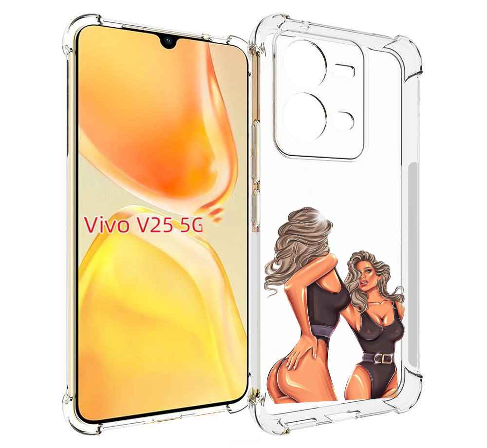 

Чехол MyPads девушка-в-купальнике-черном женский для Vivo V25 5G / V25e, Прозрачный, Tocco