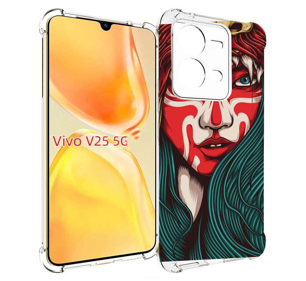 

Чехол MyPads девушка-в-маскировке для Vivo V25 5G / V25e, Прозрачный, Tocco