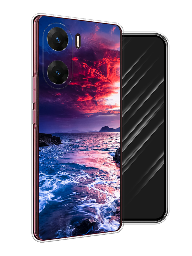 

Чехол Awog на Vivo V29e "Волны 1", Розовый;синий, 269450-1