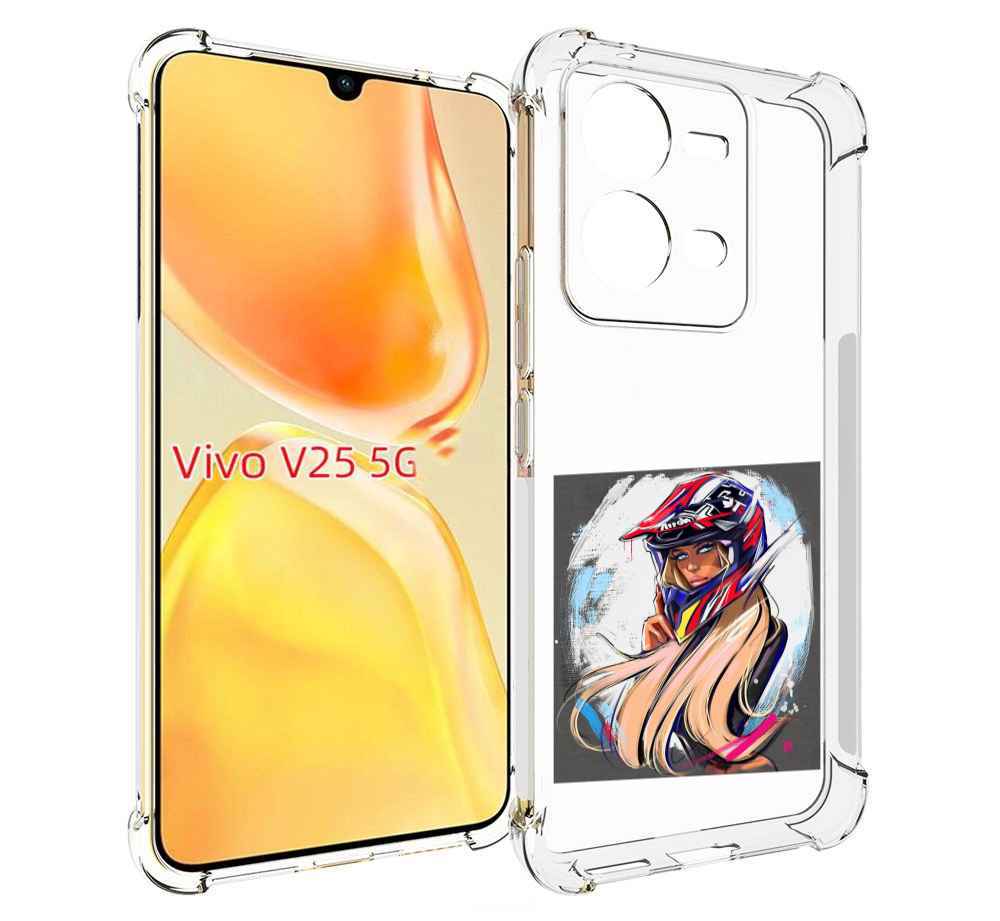 

Чехол MyPads девушка-в-шлеме для Vivo V25 5G / V25e, Прозрачный, Tocco