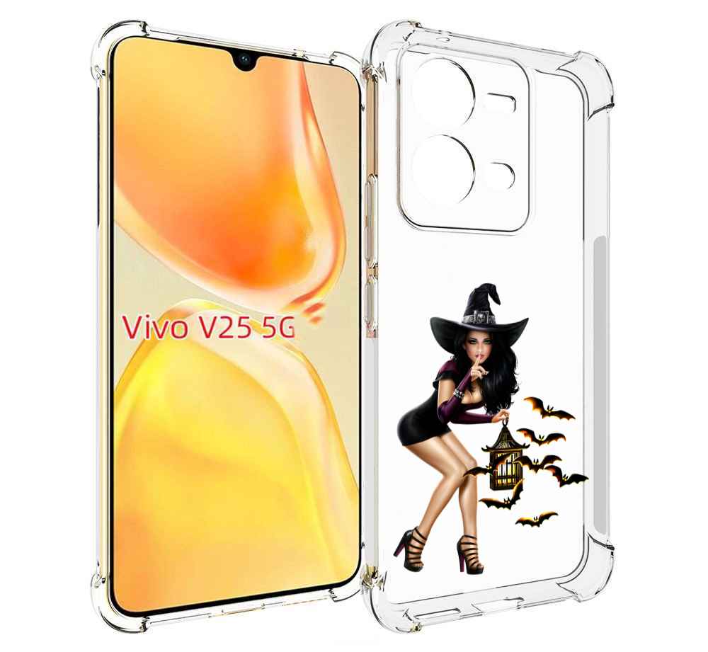 

Чехол MyPads девушка-ведьма женский для Vivo V25 5G / V25e, Прозрачный, Tocco