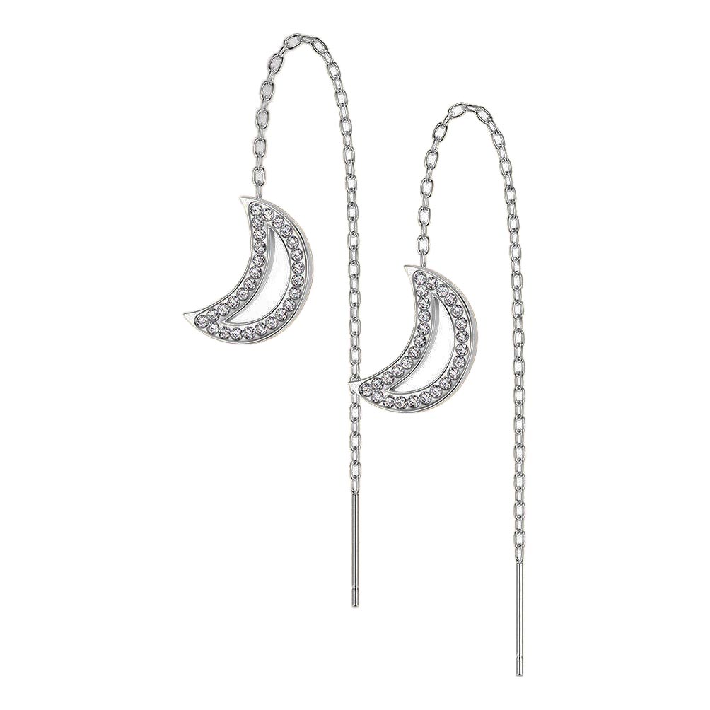 

Серьги продевки из стали Spikes SE4114-STC, фианит, SE4114-STC