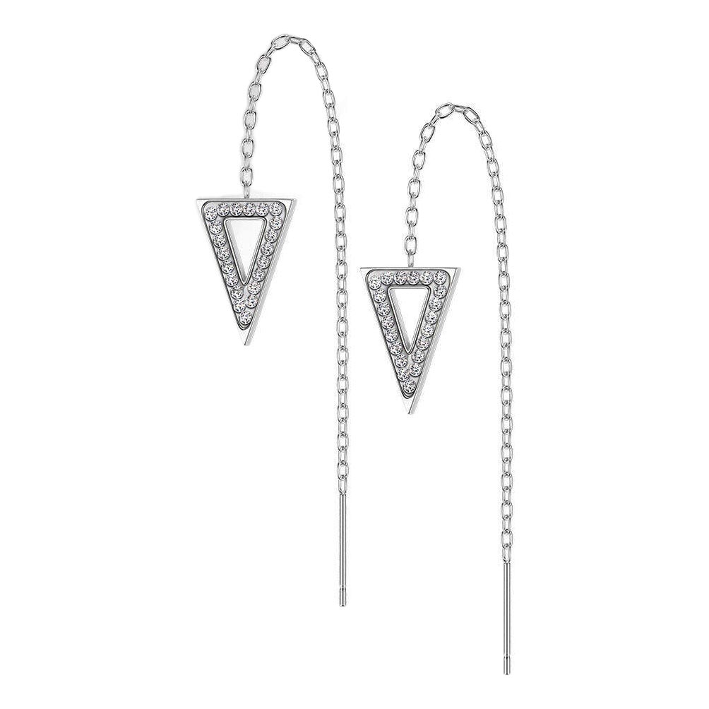 

Серьги продевки из стали Spikes SE4116-STC, фианит, SE4116-STC