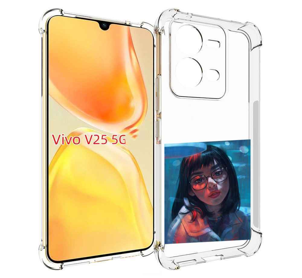 

Чехол MyPads девушка-под-красным-светом для Vivo V25 5G / V25e, Прозрачный, Tocco