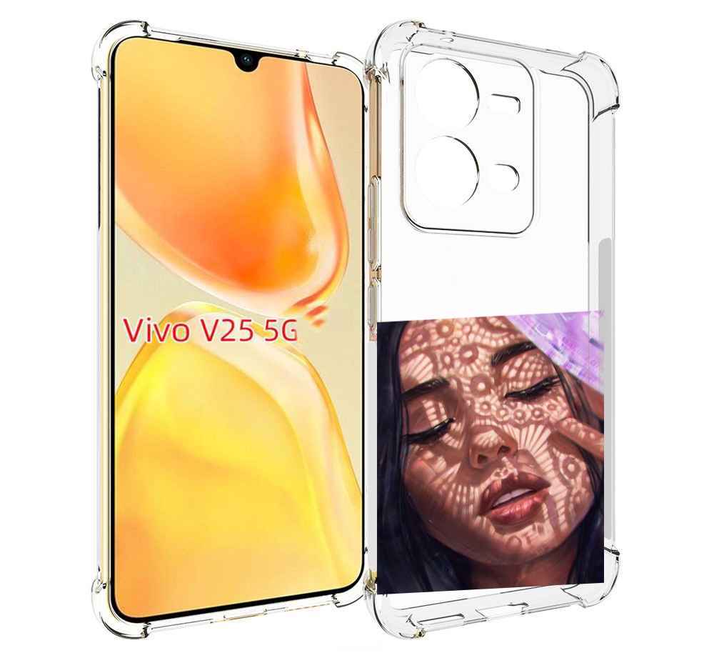 

Чехол MyPads девушка-под-кружевами женский для Vivo V25 5G / V25e, Прозрачный, Tocco