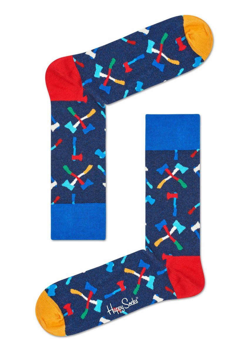 

Носки унисекс Happy Socks AXE01 синие 25, Синий, AXE01