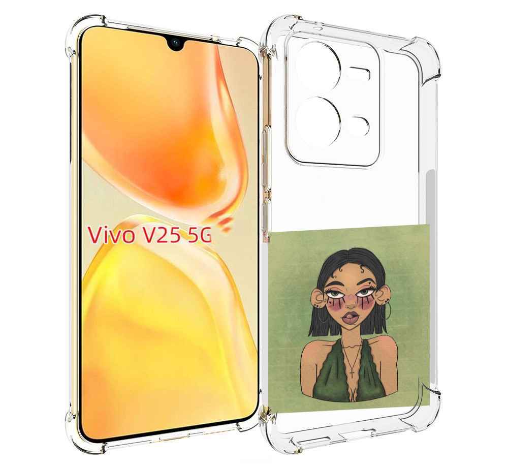 

Чехол MyPads девушка-с-каре-и-тату для Vivo V25 5G / V25e, Прозрачный, Tocco