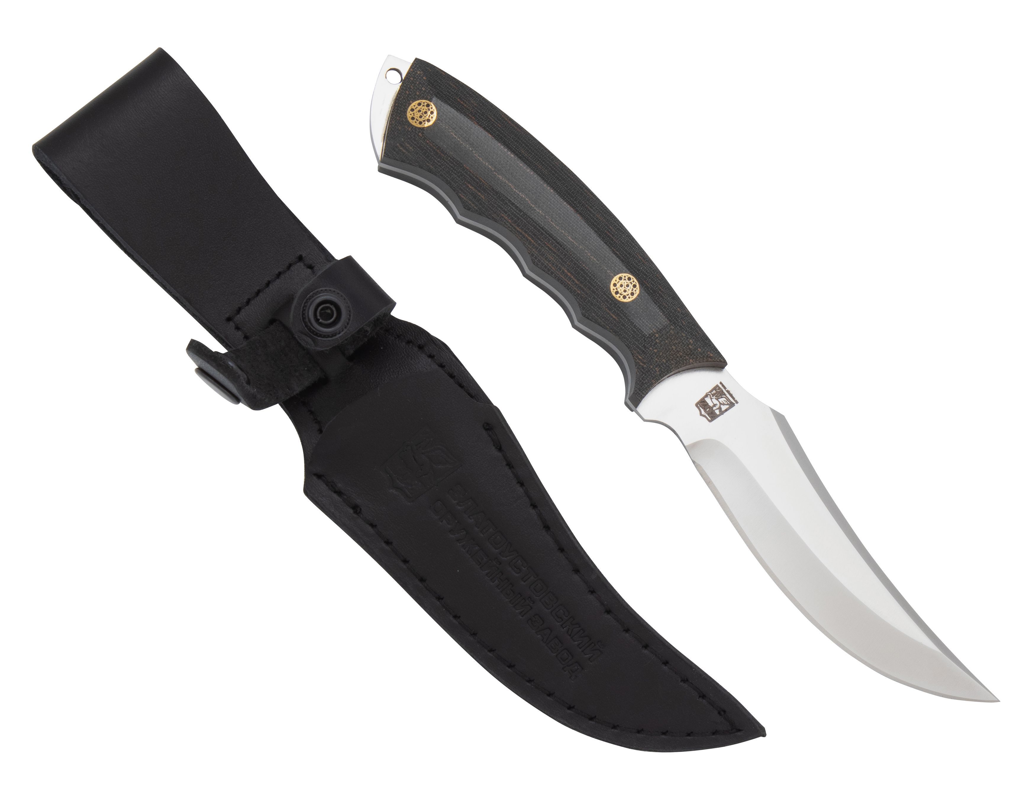 

Нож цельнометаллический Златоустовский оружейный завод Носорог сталь S390, микарта, Носорог