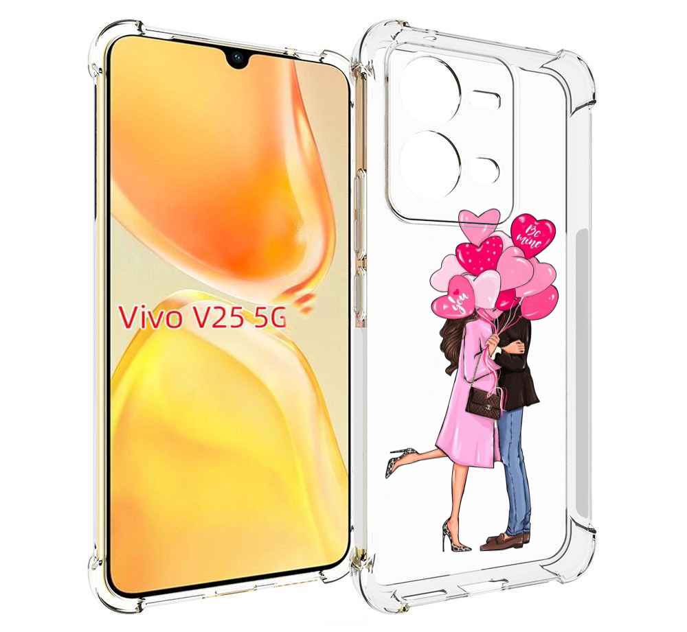 

Чехол MyPads девушка-с-парнем-сердечки женский для Vivo V25 5G / V25e, Прозрачный, Tocco