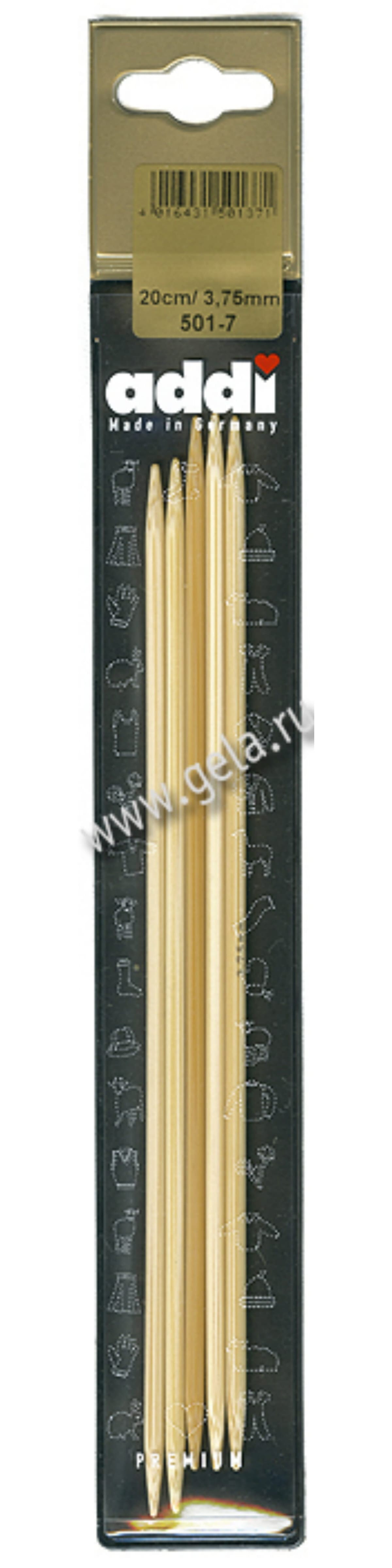 

ADDI Спицы чулочные, бамбук, N3,75, 20 см. 5 шт на блистере N3,75 SE501-7/3.75-020-110, Коричневый
