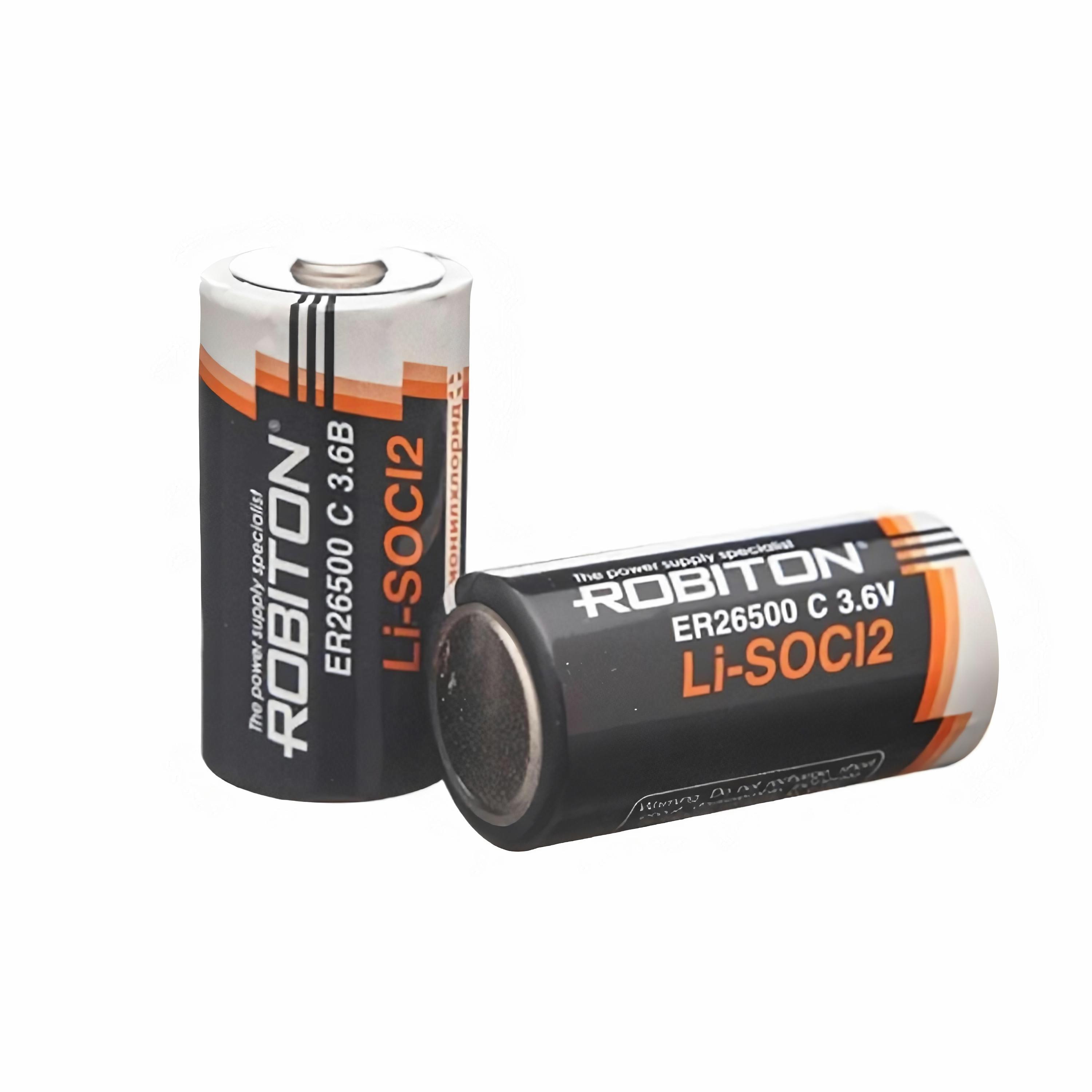 Батарейка литий-тионилхлоридная ROBITON ER26500 C (R14/C) Lithium 3.6 В (3.6V) 9000 мАч