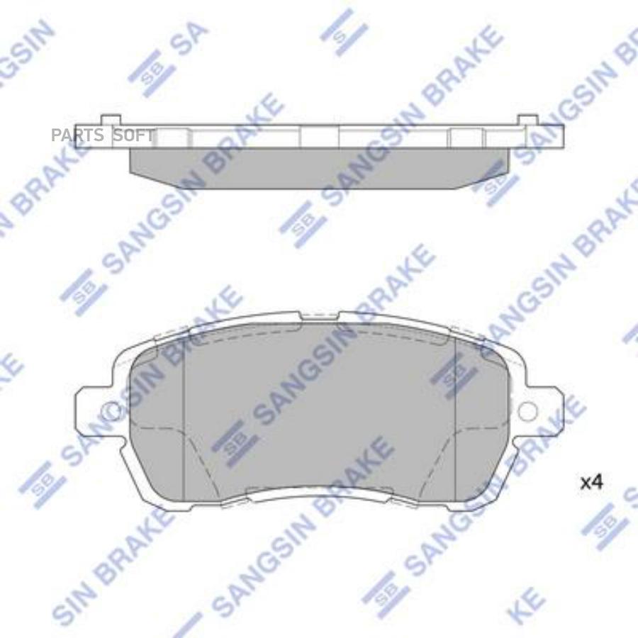 

Колодки тормозные FORD FIESTA 08- передние () 1шт SANGSIN BRAKE SP4138